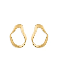 Aqua 18K Gold-Plated Sterling Silver Wavy Openwork Stud Earrings - Exclusive