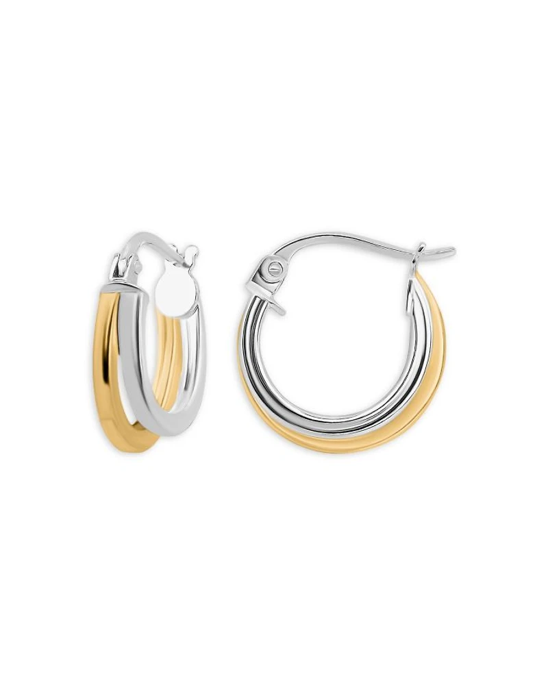 Two-Tone Double Hoop Earrings