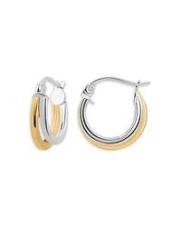 Two-Tone Double Hoop Earrings
