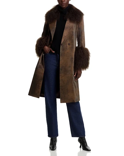 Viv Shearling Trim Coat
