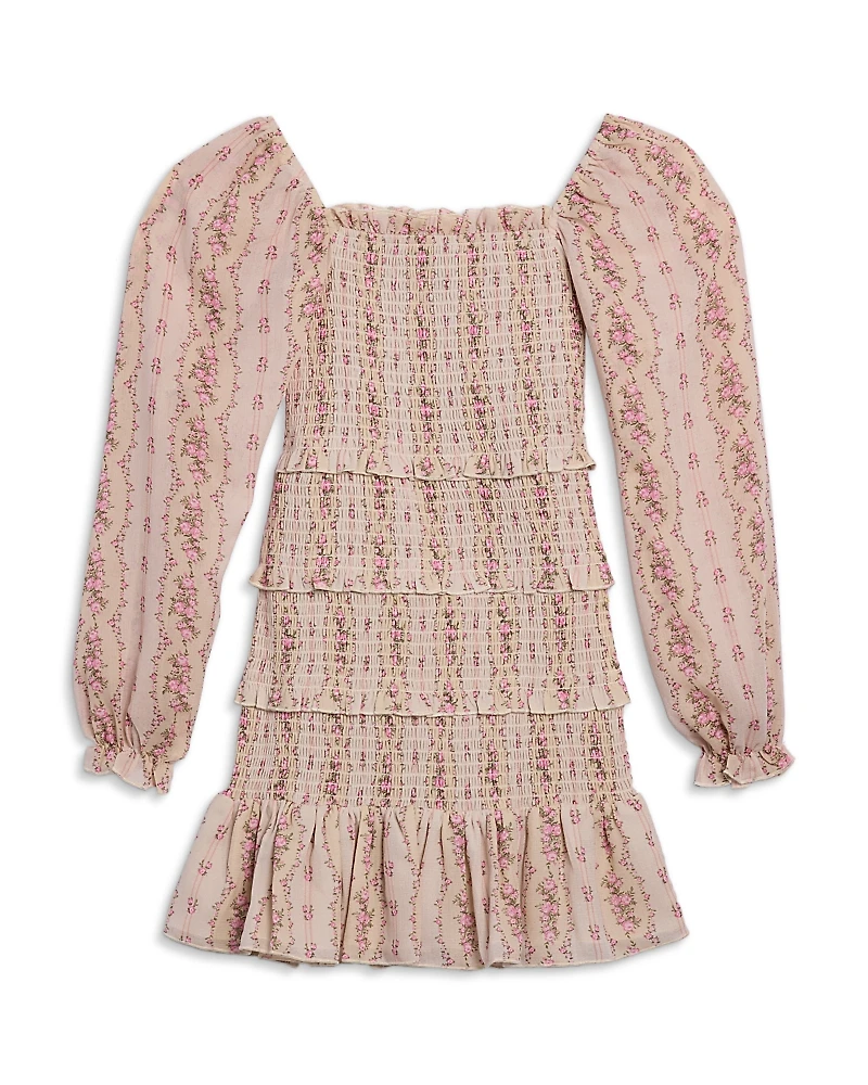 KatieJnyc Girls' Laila Sheer Sleeved Dress - Big Kid
