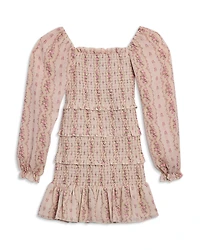 KatieJnyc Girls' Laila Sheer Sleeved Dress - Big Kid