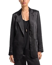 Aqua Satin Blazer - Exclusive