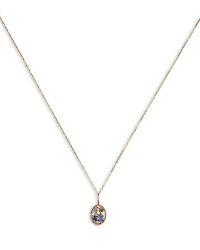14K Yellow Gold Multi Gemstone & Diamond Accent Seven Pendant Necklace, 16"