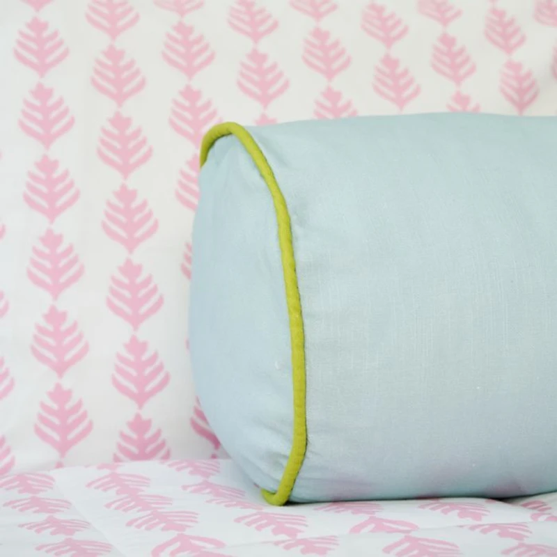 Two Toned Round Bolster Pillow, Queen 36"