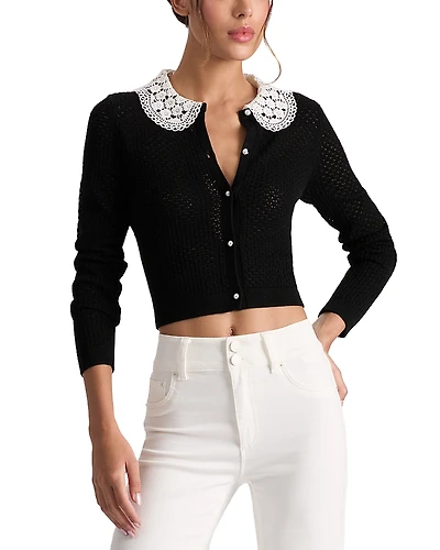 Alice and Olivia Carson Contrast Collar Cardigan