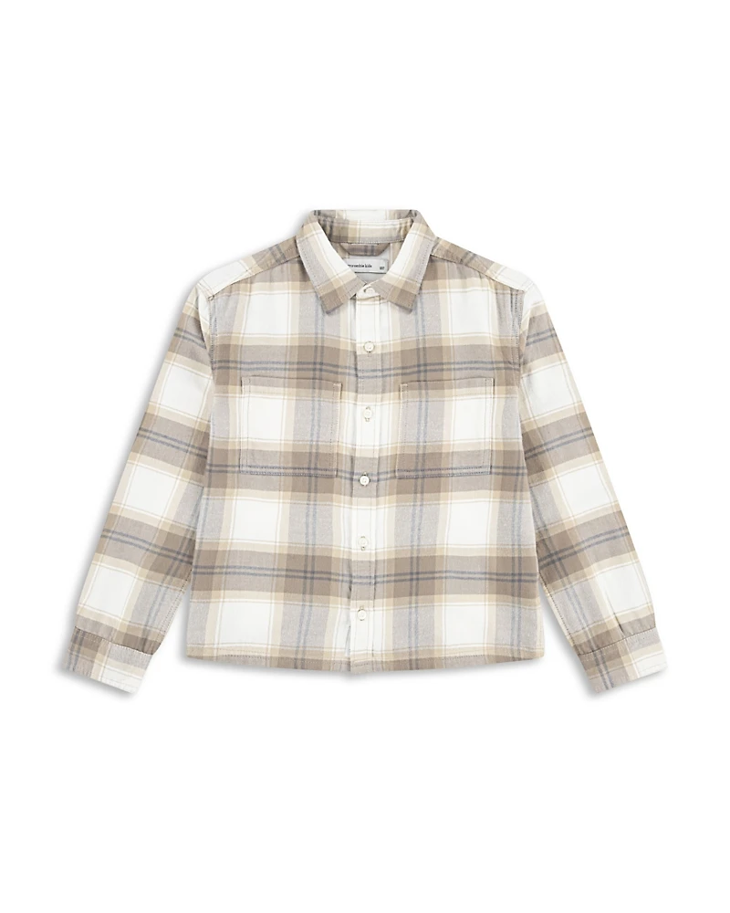 abercrombie kids Boys' Traditional Flannel Shirt - Little Kid, Big Kid