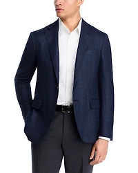 Canali Kei Wool, Silk & Linen Herringbone Unstructured Trim Fit Sport Coat