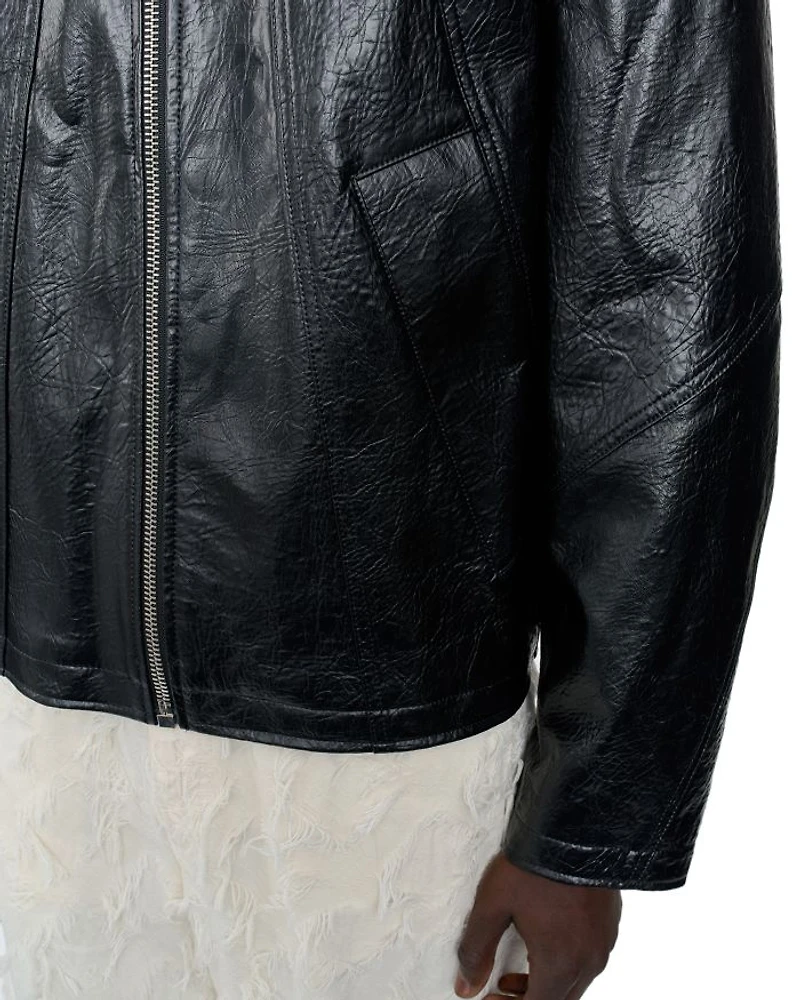 Duke Faux Memory Leather Jacket