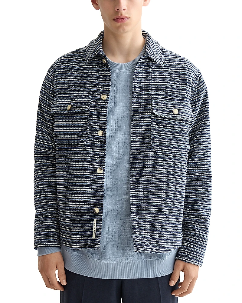 Scotch & Soda Structured Striped Overshirt
