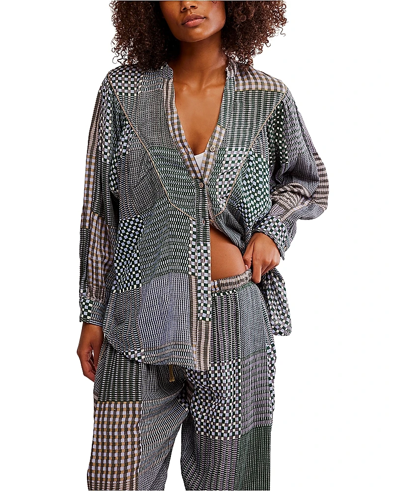 Free People Night After Pajama Shirt