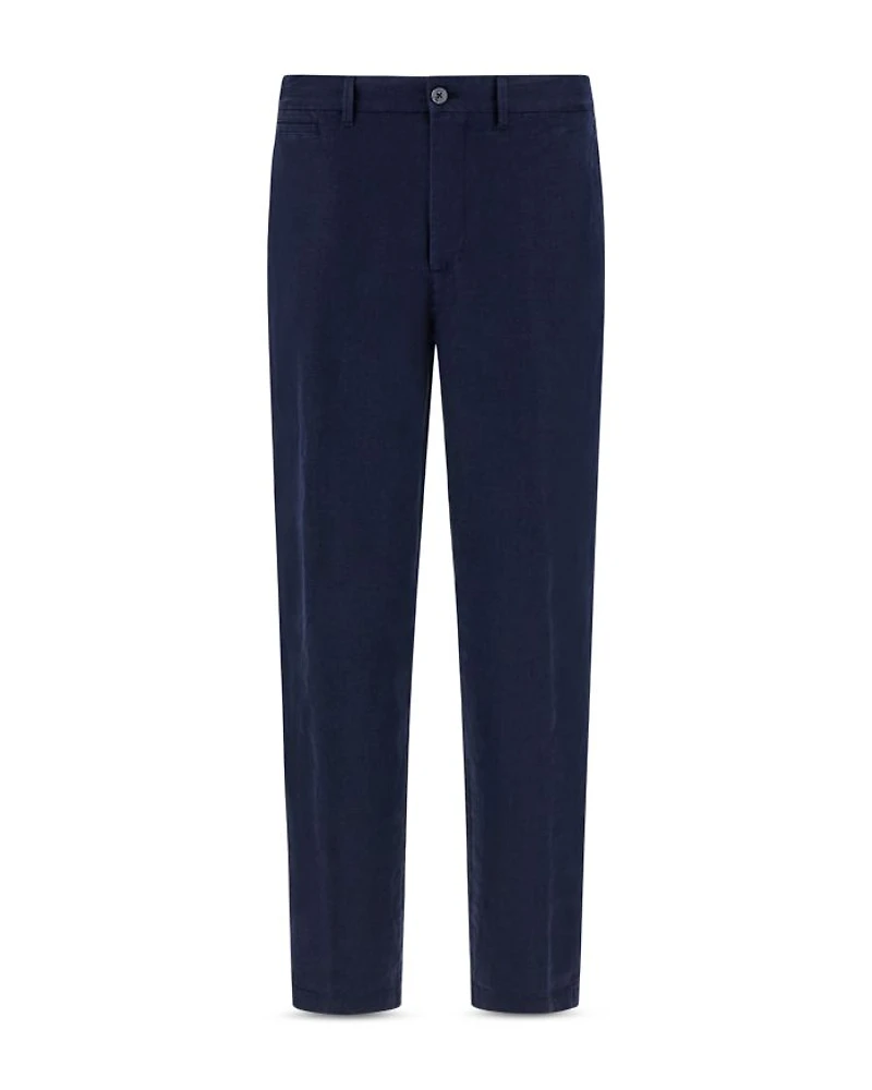 Solid Linen Straight Fit Trousers
