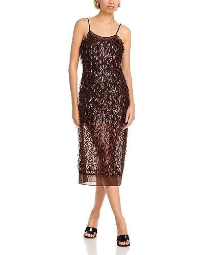 3.1 Phillip Lim Sequin Mesh Slip Dress