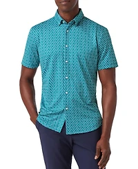 Halyard Short Sleeve Dress Shirt Teal Kaleidoscope