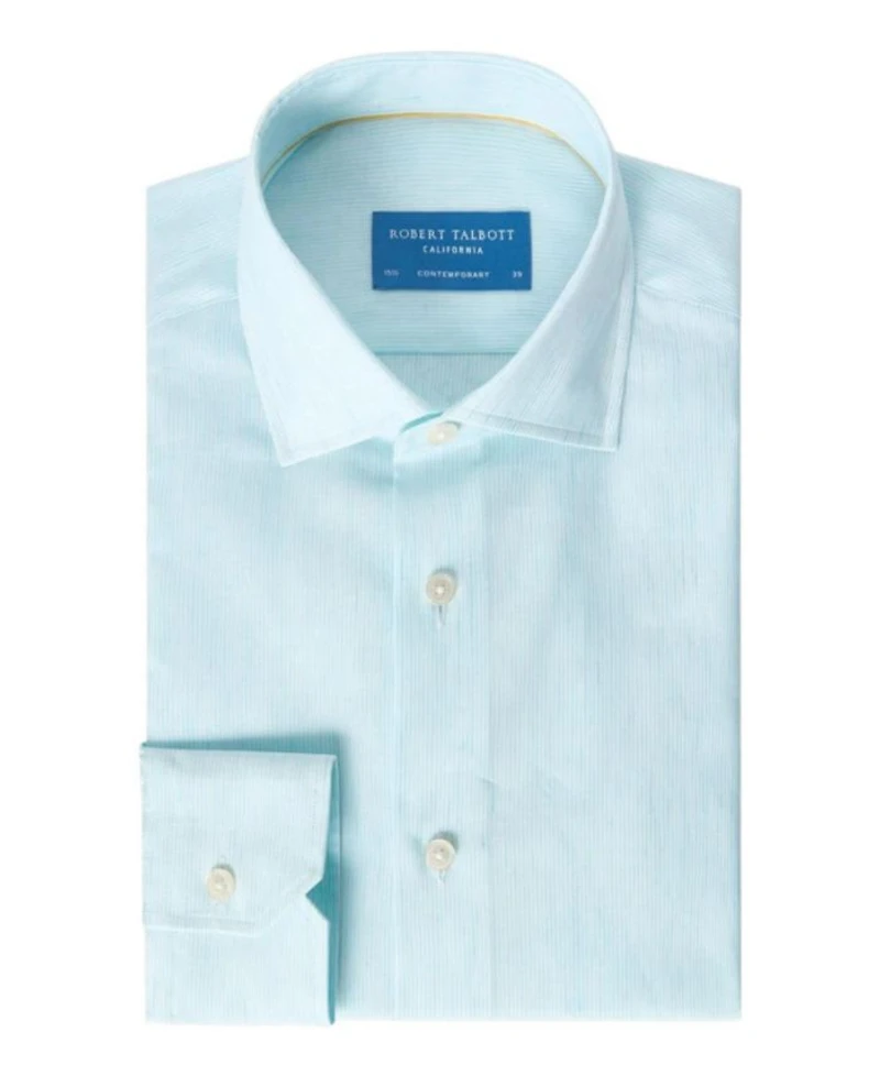 Reynolds Micro Stripe Cotton/Linen Contemporary Fit Shirt