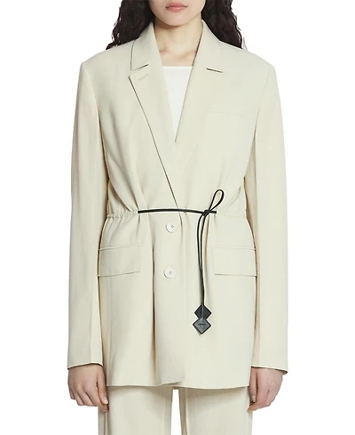 Belted Wool Blend Jacket