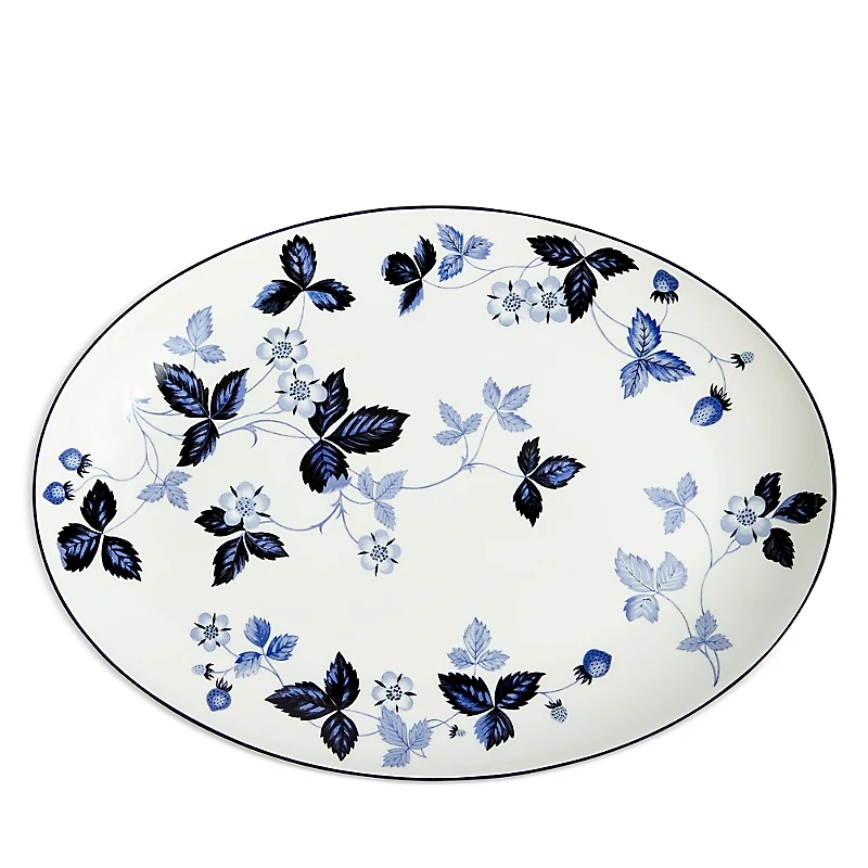 Wedgwood Wild Strawberry Inky Blue Oval Serving Plate