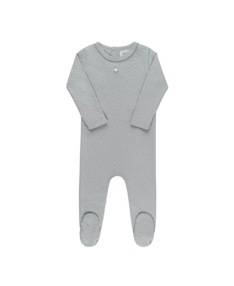 Unisex Heart and Star Button Pointelle Collection Footie - Baby