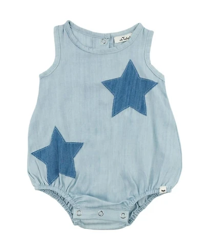 Girls' Lyocell Denim Stars Applique Bubble - Baby