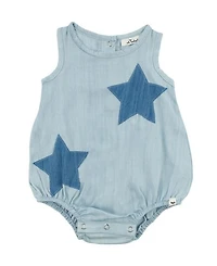Girls' Lyocell Denim Stars Applique Bubble - Baby