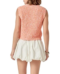 Women's Sleeveless Ribbed Knit Sweater