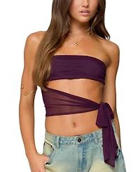 Edikted Amaro Strapless Side Tie Cut Out Top