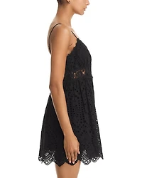 Lilia Cotton Eyelet Mini Dress