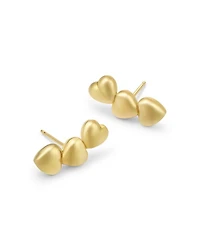 14K Yellow Gold Heart Earrings