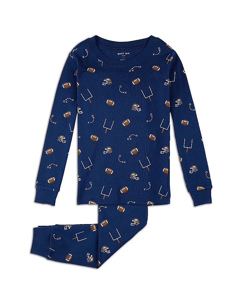 petit lem Boys' Football Play Print Pajama Set