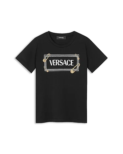 Versace Unisex 90s Pinned Logo Print Tee - Little Kid, Big Kid