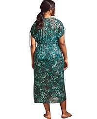 Abstract Drawstring Shoulder Kimono