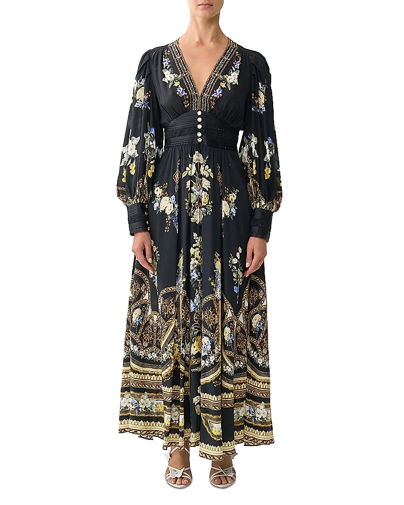 Camilla Silk Pleated Waist Dress