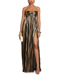 Retrofete Zoa Strapless Metallic Gown