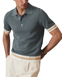 Reiss Callie Striped Cuff Polo Shirt