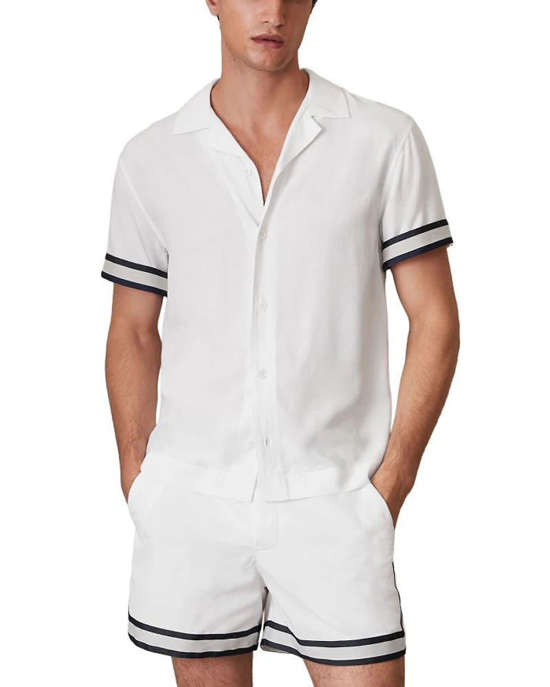 Asher Striped Cuff Camp Shirt