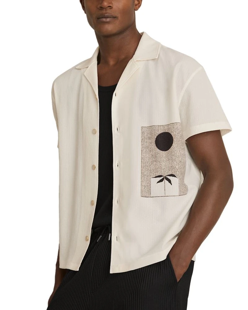 Abstract Printed Cuban Shirt