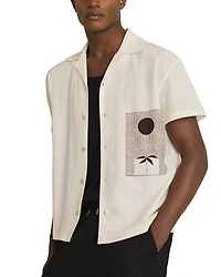 Reiss Abstract Printed Cuban Shirt