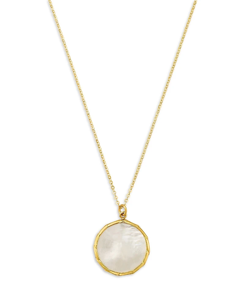 Bloomingdale's Fine Collection Mother of Pearl Bezel Pendant Necklace