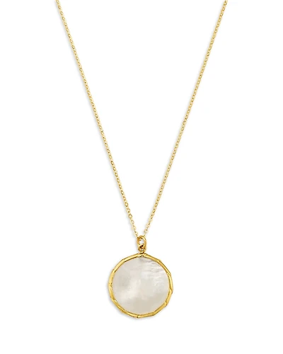 Bloomingdale's Fine Collection Mother of Pearl Bezel Pendant Necklace