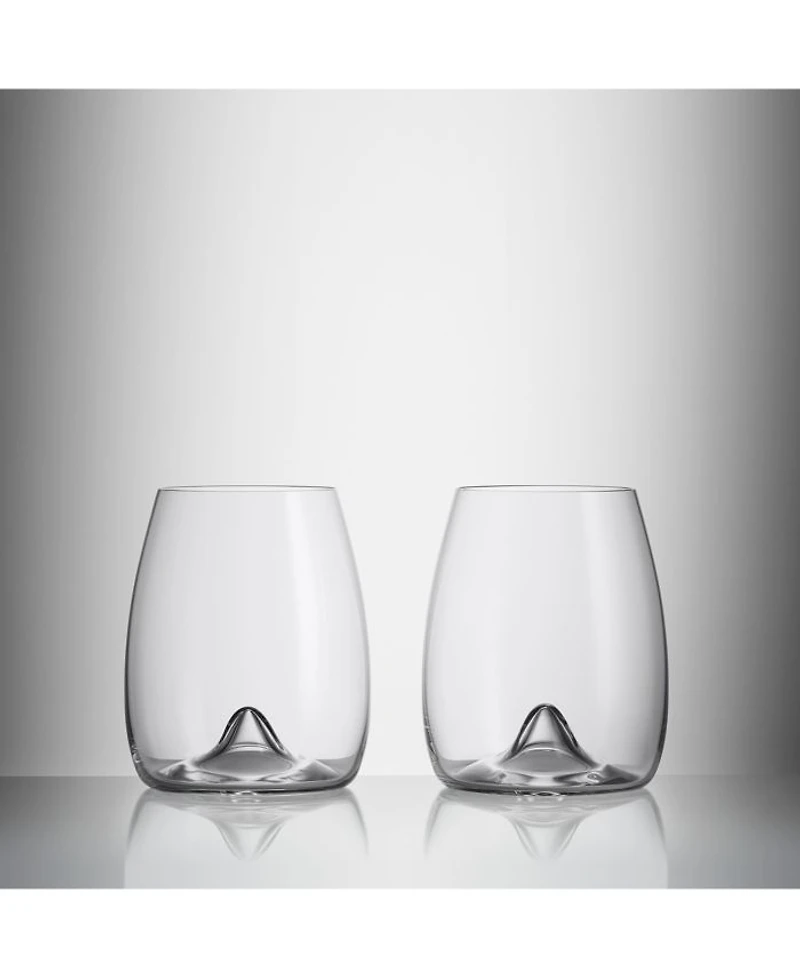 Elegance Stemless Wine Glass, Pair