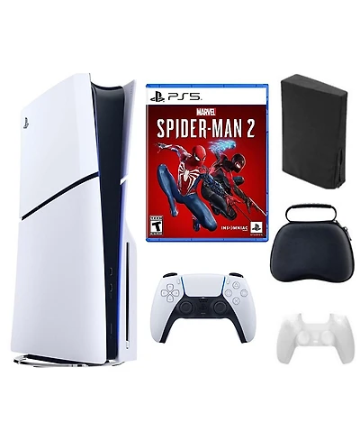 Sony PS5 Playstation 5 Slim Disc Bundle with Accessories and Spiderman Game