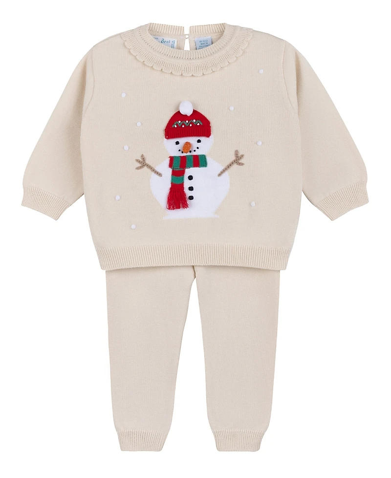 Feltman Brothers Girls' Holiday Snowman Knit Set - Baby