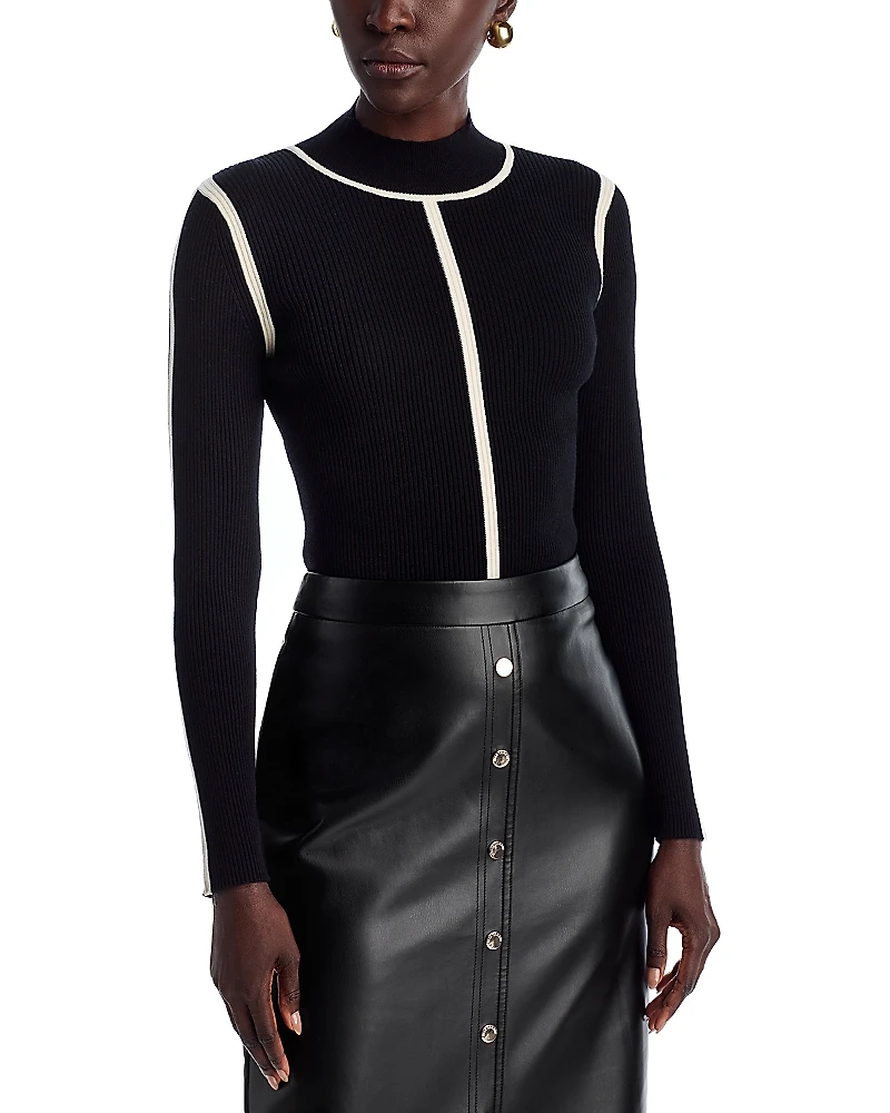 Elie Tahari The Chani Mock Neck Sweater