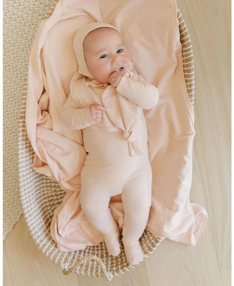 Unisex Heart and Star Button Pointelle Collection Bib - Baby