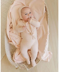 Unisex Heart and Star Button Pointelle Collection Bib - Baby