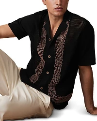 Che Accra Mesh Beaded Camp Shirt