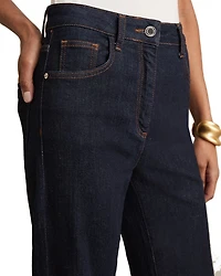 Petites Bonnie High Rise Flared Jeans Dark Blue