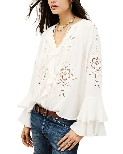 ba & sh Omar Eyelet Top