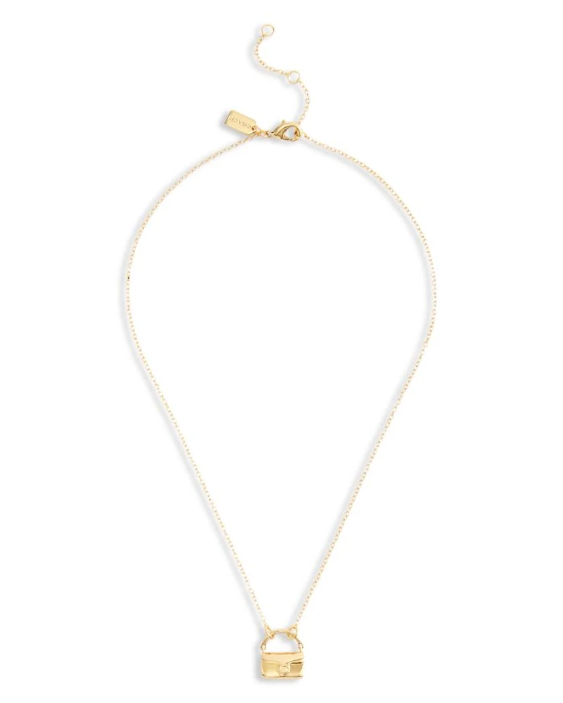 Signature Handbag Pendant Necklace, 16"-18"