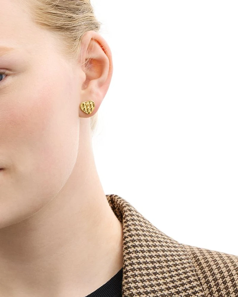Signature Quilted Heart Bag Stud Earrings